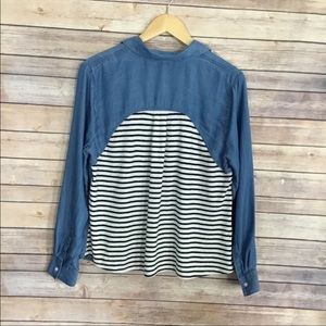 Crown & Ivy Chambray Shirt With Striped Back